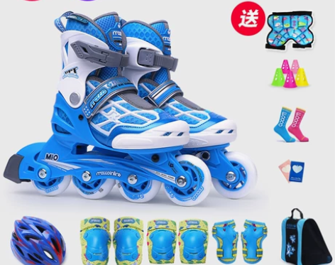 米高轮滑鞋儿童全套装专业溜冰鞋初学者男滑冰...