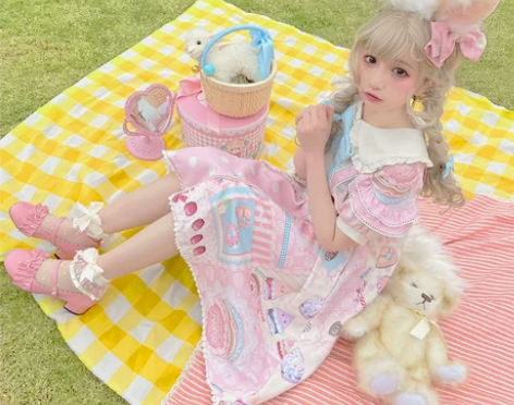 猫芮可霜糖甜心op呲甜短袖夏原创可爱洛丽塔...