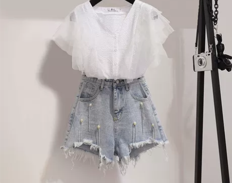 牛仔短裤女2021新款韩版夏外穿显瘦宽松a...