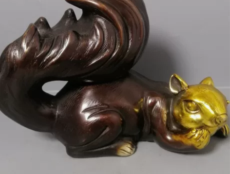 精工黄铜鎏金小动物桌面摆件铜家居玄关装饰工...