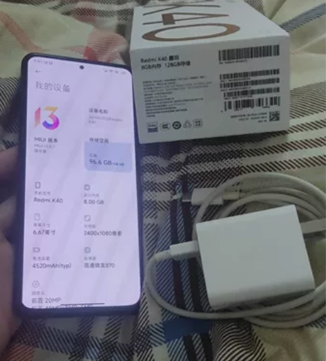 红米K40 8+128 一手自用，箱说配件...