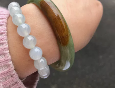 满绿底飘红翡，55贵妃（建议正圈53内）老...