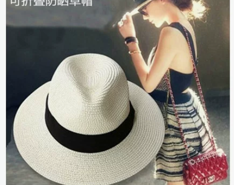 夏天海边度假必备草编帽子遮阳帽草帽宽檐礼帽...