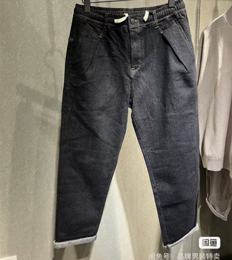 内里薄绒深蓝色牛仔裤   朴术/OA男装 ...