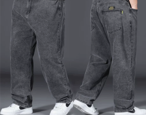 牛仔裤男 牛仔裤子夏季薄款男宽松直筒加肥加...