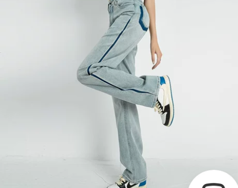 【38活动价】RJVO拼色复古怀旧浅蓝牛仔...