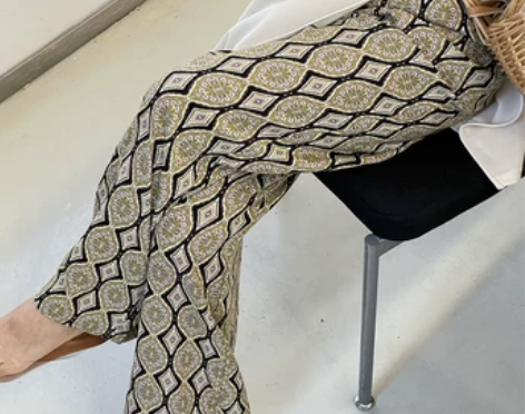 cml 波西米亚凉凉裤松紧腰名族花裤子几何...