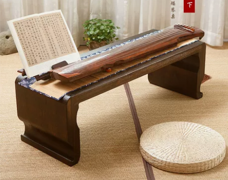 烧桐木琴桌国学桌古琴桌凳共鸣琴桌曲腿实木古...