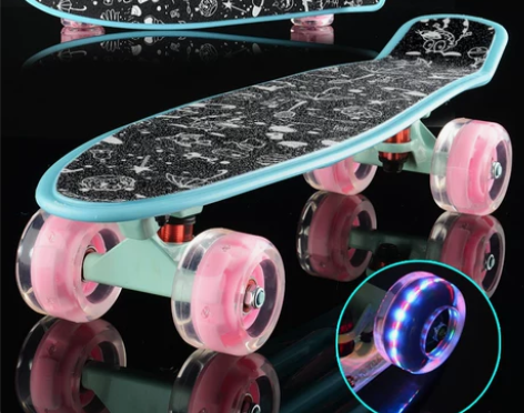 小鱼板滑板香蕉板青少年成年代步单翘板儿童成...