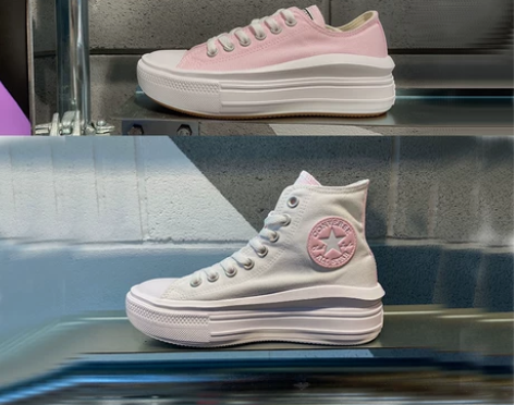 converse匡威女子粉色低帮超轻厚底增...