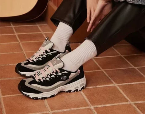 斯凯奇女鞋官方旗舰奶茶熊猫鞋薰衣草浅紫色复...