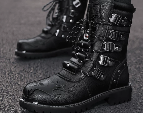 马丁靴男高帮英伦风加绒工装骑行机车皮靴保暖棉靴子男鞋大码冬...