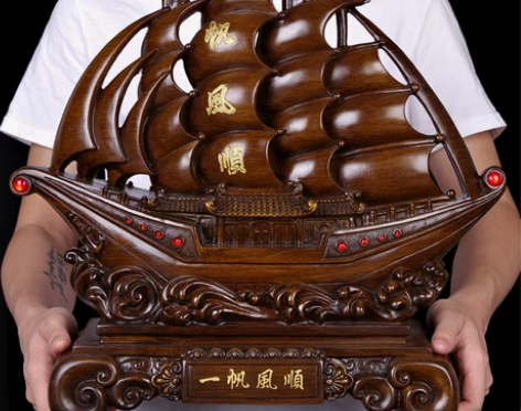 招财一帆风顺帆船摆件大号 龙船工艺品 公司
