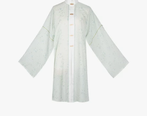 ?七月夕 青雾 明制对襟长衫绣花比甲仿妆花...