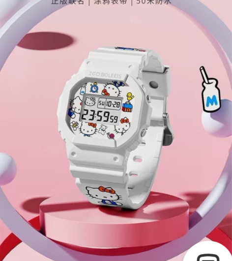 正港x凯蒂猫手表 戴过一次 吊牌还在 盒子...