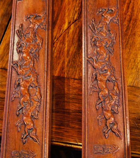 镇纸一对，红檀木雕花，开了22年茶庄今年开...