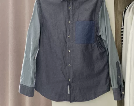 Zara高级感撞色拼接休闲男士衬衫 能穿到...