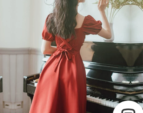 红色连衣裙夏季法式复古订婚礼服气质小裙子女...