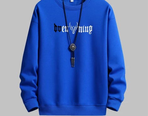 银狐绒卫衣男加绒落肩圆领大码休闲纯棉青少年...