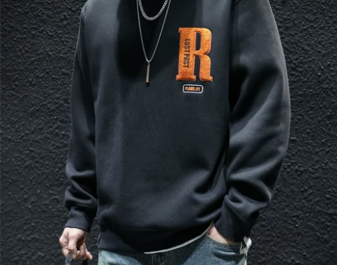 加绒卫衣男冬季宽松潮牌ins圆领大码上衣秋...