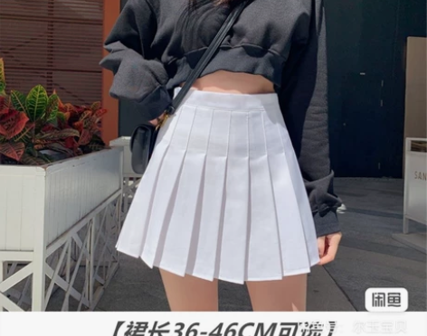 【两种长度】百褶裙女春夏学生高腰a字 显瘦...