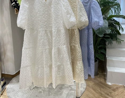 ZW2359夏新泡泡袖公主连衣裙女港味复古...