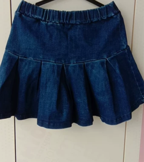 女童牛仔百褶裙17码 建议150－155身...