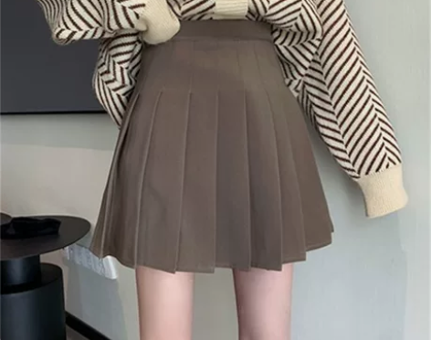 大码学院风百褶裙半身裙女2021春夏胖妹妹...