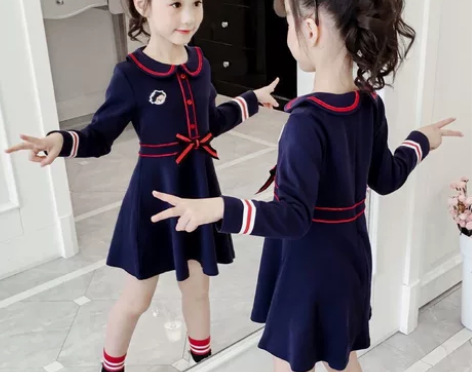 女童连衣裙2022春秋新款洋气韩版小女孩学...