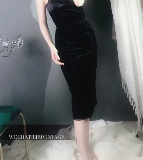 DG高级黑丝绒束腰花瓶裙38码 38码偏小...