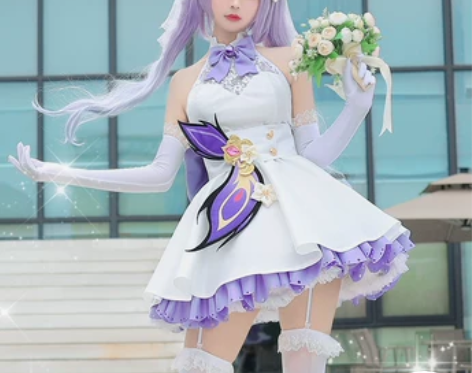 初兽猫原神甘雨 刻晴 申鹤 花嫁 cos动...