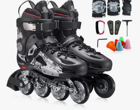 美洲狮溜冰鞋成人轮滑鞋直排轮男女单排旱冰鞋...