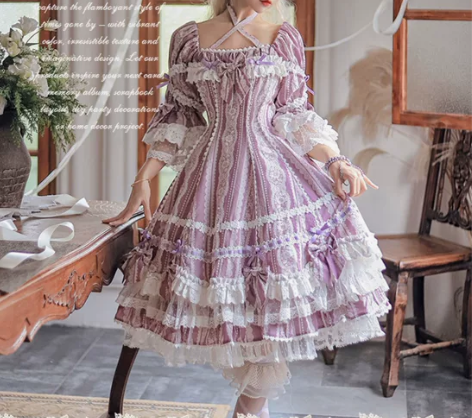 【主换次出】古董蕾丝op 浅紫色 古典玩偶...