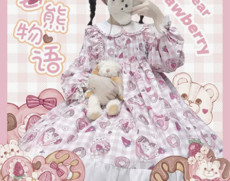 【现货】原创 莓熊物语op可爱小熊洛丽塔裙...