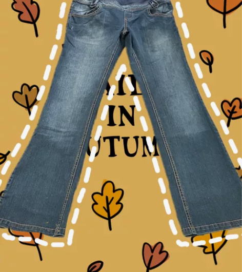 孕妇水洗磨白千禧喇叭牛仔裤，尺码29，裤长...