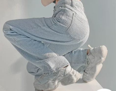 欧美复古阔腿裤辣妹高腰设计感牛仔裤女显瘦直...