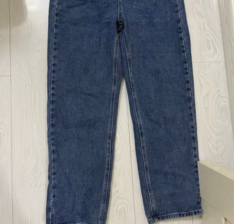 高腰阔腿拖地牛仔裤S码。腰围68，裤长10...