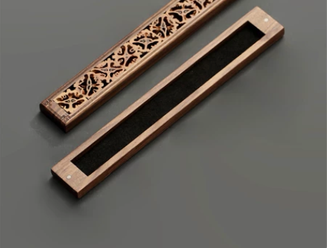 木质线香炉线香盒室内家用香炉卧香炉核桃胡桃...