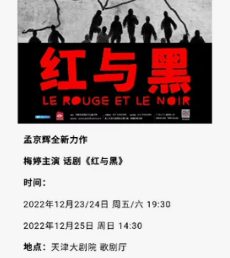 出一张《红与黑》的演出票。 12.25.星...