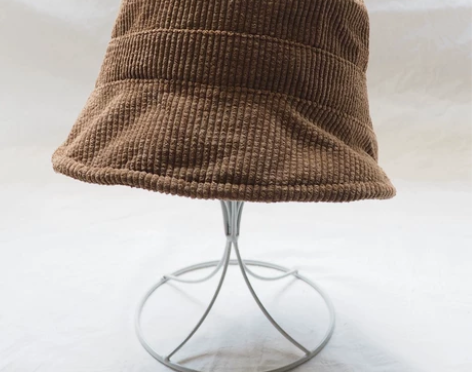 客供粗条灯芯绒百搭黑米色休闲咖啡色渔夫帽秋...