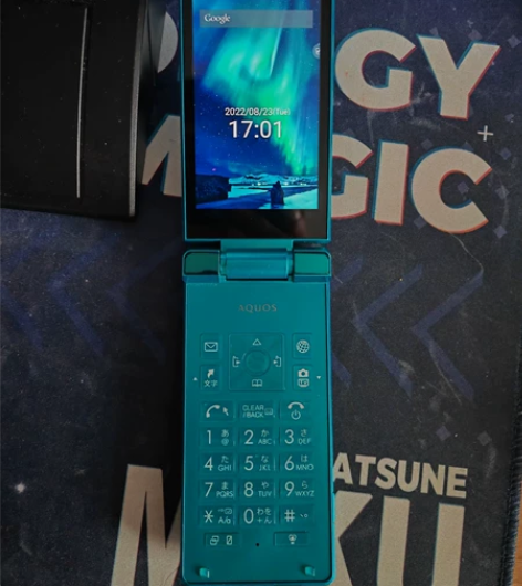 日系智能翻盖手机 夏普501sh 蓝绿色 ...