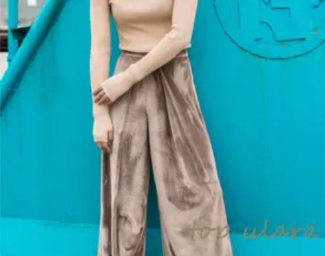 ulara 自制复古秋冬九分阔腿裤裙裤 ...