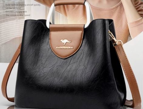 捡漏袋鼠真皮单肩包软皮大容量手提包女夏20...