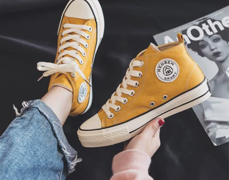 【风尚价】人本秋季2021新款高帮帆布鞋女...