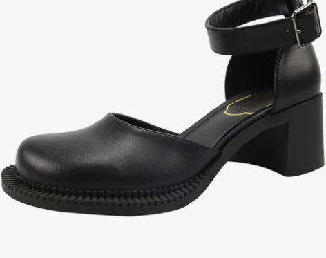 包头凉鞋女粗跟高跟大头鞋法式复古娃娃鞋20...