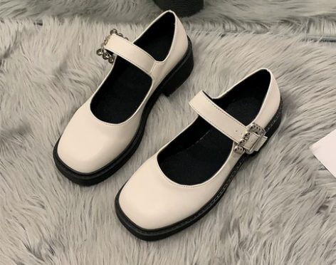 白色小皮鞋女英伦风2021春季新款网红百搭...