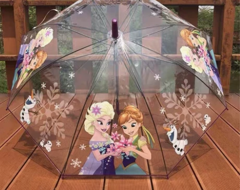 儿童雨伞冰雪奇缘艾莎公主伞卡通长柄伞晴雨伞...