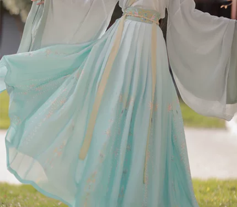 汉服女，魏晋风交领齐腰襦裙夏季套装中国风汉...