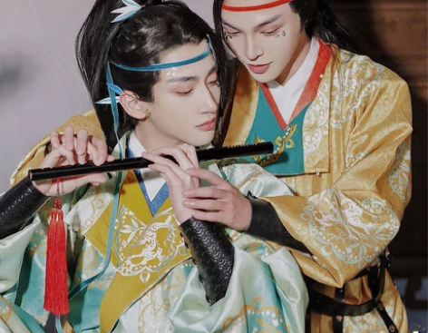 重楼鹿声原创唐制绣花中国汉服 xl码  适...