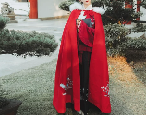 艺缕原创斗篷汉服外套女传统中国风刺绣日常长...